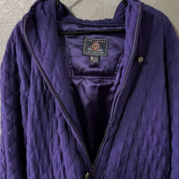 The limited collection first quality Quilted Purple Hooded Jacket - Picture 2 of 5